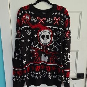 Disney Nightmare Before Christmas Sweater XL Xmas Jack Skellington Ugly Sweater